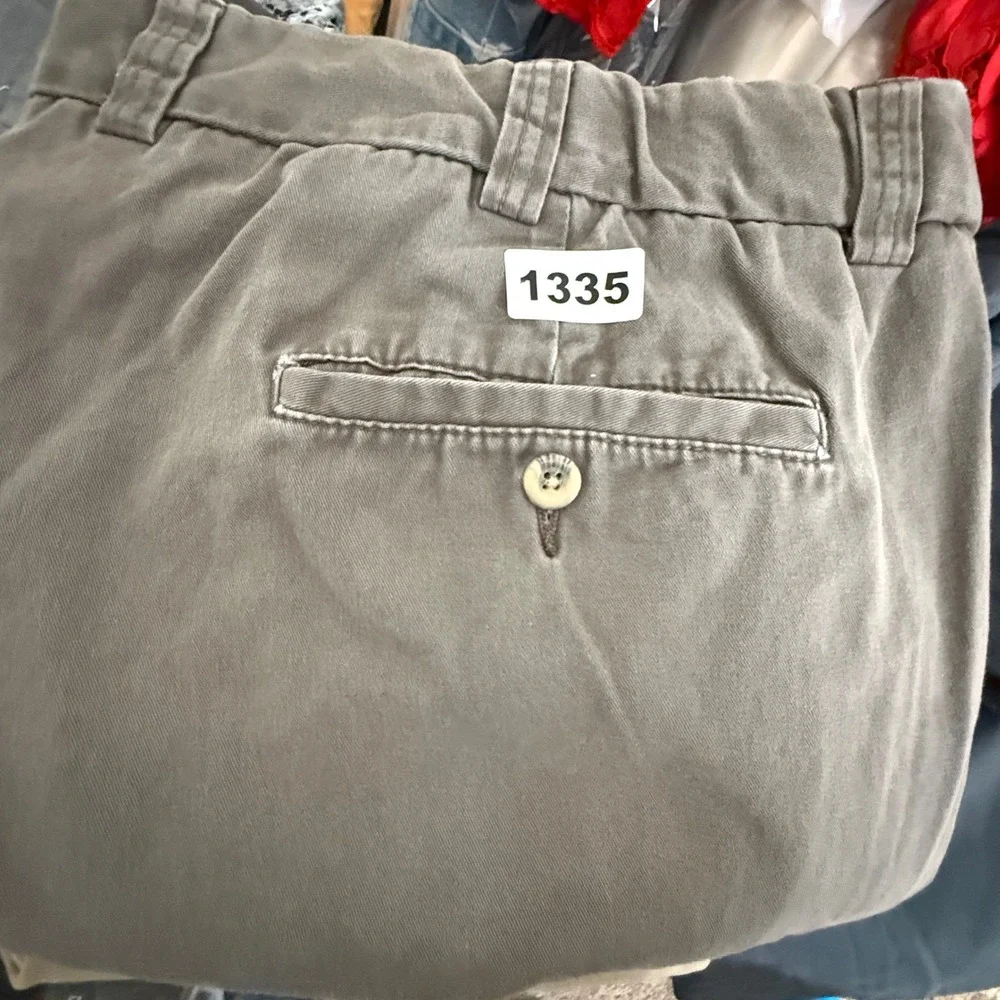 HB Harbor Bay Mens Big and Tall Chino Pants Gray Flat Front 54x30 (Fits 48x27)